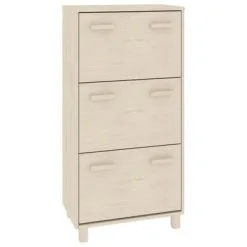 VidaXL Schoenenkast HAMAR 59,5x35x117 Cm Grenenhout Honingbruin