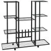 VidaXL Bloemenstandaard Met Wielen 94,5x24,5x91,5 Cm Ijzer Zwart