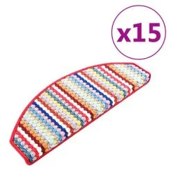 VidaXL Trapmatten Zelfklevend 15 St 65x28 Cm Meerkleurig Rood