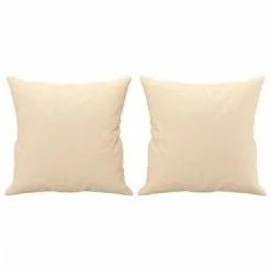VidaXL Sierkussens 2 St 40x40 Cm Stof Crèmekleurig