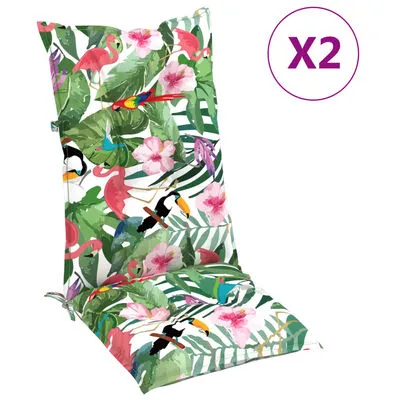 VidaXL Stoelkussens 2 St 120x50x7 Cm Stof Meerkleurig