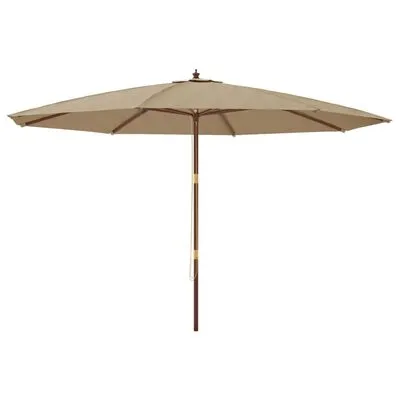 VidaXL Parasol Met Houten Paal 400x273 Cm Taupe