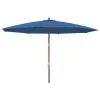 VidaXL Parasol Met Houten Paal 400x273 Cm Azuurblauw