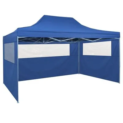 VidaXL Vouwtent Pop-up Met 4 Zijwanden 3x4,5 M Blauw - Afbeelding 2