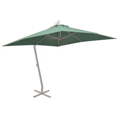 VidaXL Zweefparasol Met Aluminium Paal 300x300 Cm Groen - Afbeelding 2