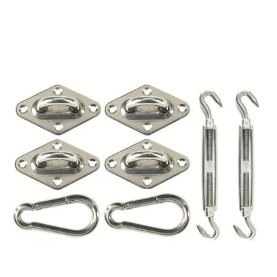 Livin' Outdoor Livin'outdoor Bevestigingsset Vierkant Schaduwdoek Roestvrij Staal