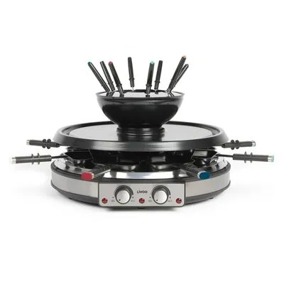 Livoo Gourmetstel, Grillplaat En Fondueset 3-in-1 8 Personen 1900 W