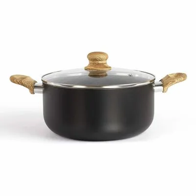 Livoo Steelpan Steen & Hout-look 24 Cm 4 L Aluminium
