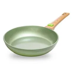 Just Vegan Koekenpan Met Afneembaar Handvat Eco 24 Cm Aluminium Groen