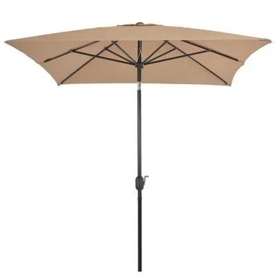 VidaXL Parasol Met Metalen Paal 300x200 Cm Taupe - Afbeelding 2
