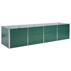 VidaXL Plantenbak Verhoogd 320x80x77 Cm Gegalvaniseerd Staal Groen