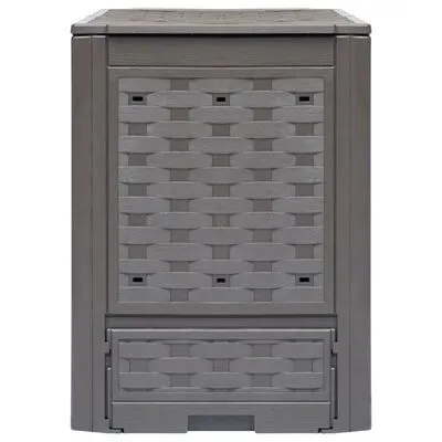 VidaXL Compostbak 300 L 60x60x83 Cm Kunststof Rattan Bruin - Afbeelding 2