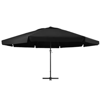 VidaXL Parasol Met Aluminium Paal 500 Cm Zwart - Afbeelding 2