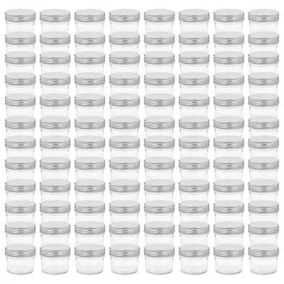 VidaXL Jampotten Met Zilverkleurige Deksels 96 St 110 Ml Glas