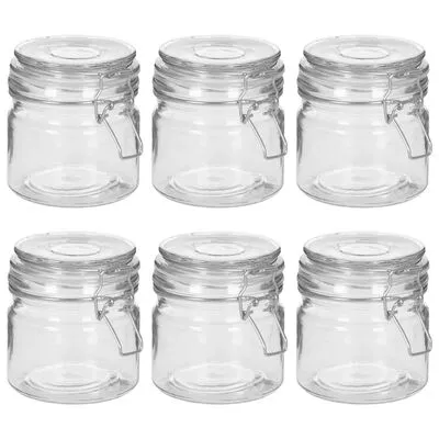 VidaXL Opbergpotten Met Klemsluiting 6 St 500 Ml