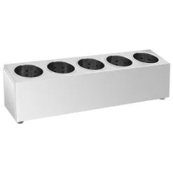 VidaXL Bestekhouder 5 Vakken Rechthoekig Roestvrij Staal