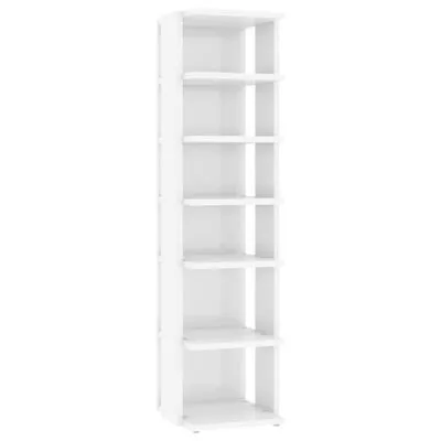 VidaXL Schoenenkast 27,5x27x102 Cm Bewerkt Hout Hoogglans Wit