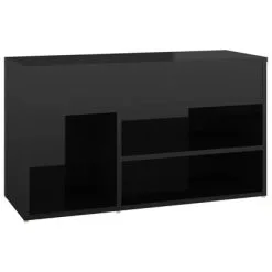 VidaXL Schoenenbank 80x30x45 Cm Spaanplaat Hoogglans Zwart