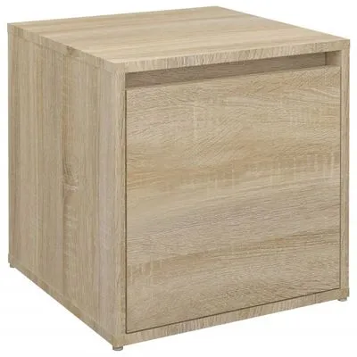 VidaXL Opbergbox Met Lade 40,5x40x40 Cm Bewerkt Hout Sonoma Eikenkleur