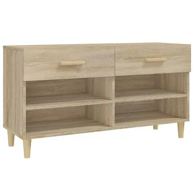VidaXL Schoenenkast 102x35x55 Cm Bewerkt Hout Sonoma Eikenkleurig