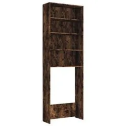 VidaXL Wasmachinekast 64x24x190 Cm Gerookt Eikenkleurig