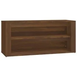 VidaXL Schoenenrek 100x35x45 Cm Bewerkt Hout Bruineikenkleurig