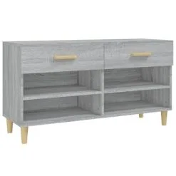 VidaXL Schoenenkast 102x35x55 Cm Bewerkt Hout Grijs Sonoma Eikenkleur