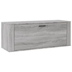VidaXL Wandschoenenkast 100x35x38 Cm Bewerkt Hout Grijs Sonoma