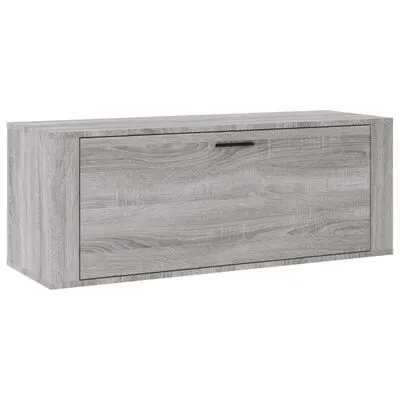 VidaXL Wandschoenenkast 100x35x38 Cm Bewerkt Hout Grijs Sonoma
