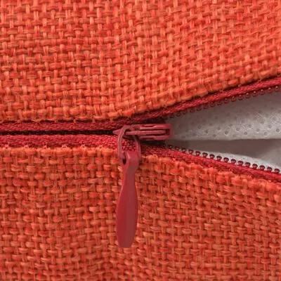 VidaXL Kussenhoezen 4 Stuks Linnen Look Terracotta 50x50 Cm - Afbeelding 3