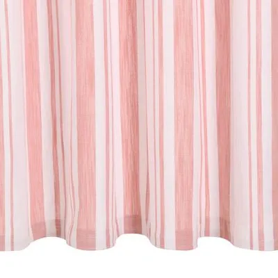 VidaXL Gordijnen Met Metalen Ringen 2 St Streep 140x225 Cm Katoen Roze - Afbeelding 3