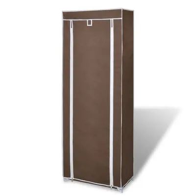 VidaXL Stoffen Schoenenrek Met Hoes 162 X 57 X 29 Cm Bruin - Afbeelding 3