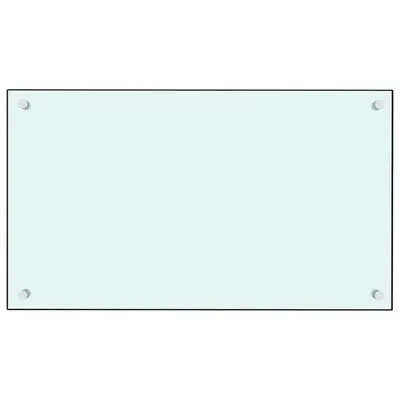 VidaXL Spatscherm Keuken 70x40 Cm Gehard Glas Wit - Afbeelding 3
