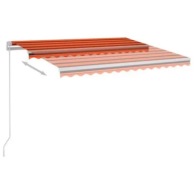 VidaXL Luifel Handmatig Uittrekbaar Met LED 300x250 Cm Oranje En Bruin - Afbeelding 3
