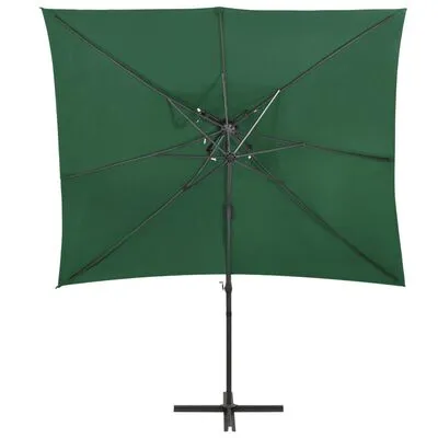VidaXL Zweefparasol Met Dubbel Dak 250x250 Cm Groen - Afbeelding 3