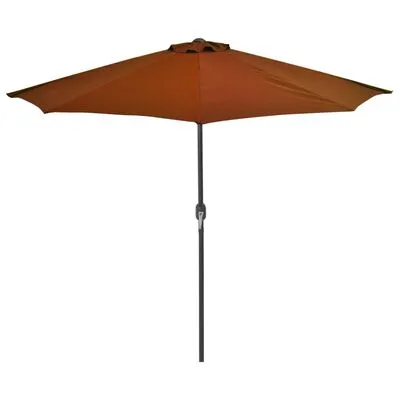 VidaXL Balkonparasol Half Met Aluminium Paal 270x135x245 Cm Terracotta - Afbeelding 3