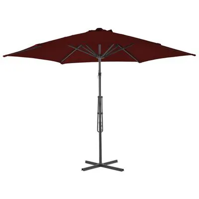 VidaXL Parasol Met Stalen Paal 300x230 Cm Bordeauxrood - Afbeelding 3