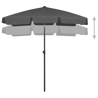 VidaXL Strandparasol 180x120 Cm Antracietkleurig - Afbeelding 3