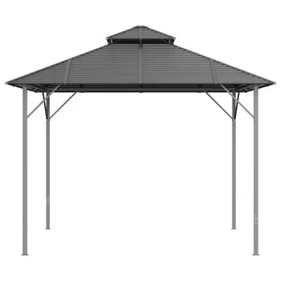 VidaXL Prieel Met Dubbel Dak 3x3 M Antracietkleurig - Afbeelding 3