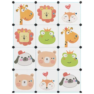 VidaXL Kinderopbergmeubel Met 12 Vakken Polypropeen Blauw - Afbeelding 3