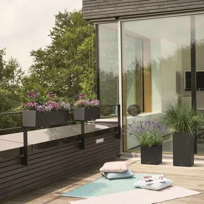 LECHUZA Plantenbak BALCONERA Stone 50 ALL-IN-ONE Zwart - Afbeelding 3