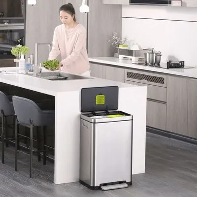 EKO Pedaalemmer X-Cube 2x20 L Matzilverkleurig - Afbeelding 3