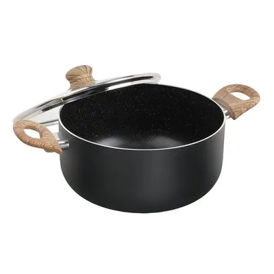 Livoo Steelpan Steen & Hout-look 24 Cm 4 L Aluminium - Afbeelding 3