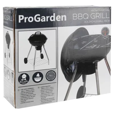 ProGarden Barbecuegrill Op Wielen 47 Cm Zwart - Afbeelding 3
