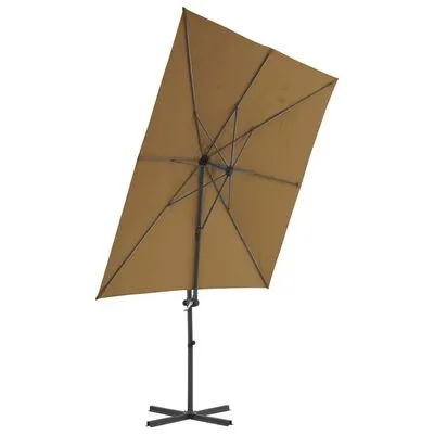 VidaXL Zweefparasol Met Stalen Paal 250x250 Cm Taupe - Afbeelding 3