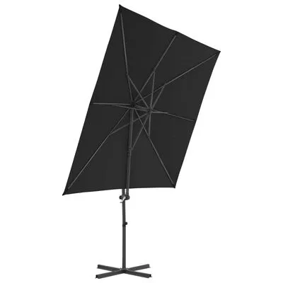 VidaXL Zweefparasol Met Stalen Paal 250x250 Cm Zwart - Afbeelding 3