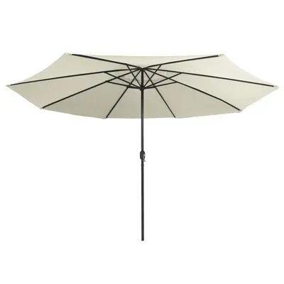 VidaXL Parasol Met Metalen Paal 400 Cm Zandwit - Afbeelding 3