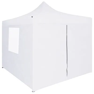 VidaXL Partytent Met 4 Zijwanden Inklapbaar 2x2 M Staal Wit - Afbeelding 3