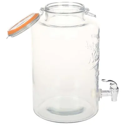 VidaXL Waterdispenser XXL Met Kraan 8 L Glas Transparant - Afbeelding 3