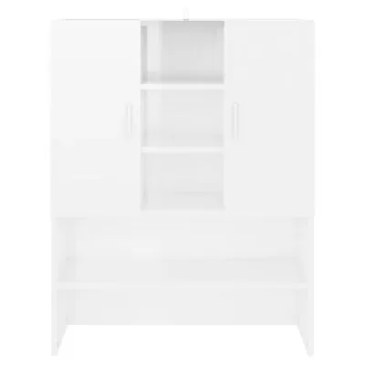 VidaXL Wasmachinekast 70,5x25,5x90 Cm Hoogglans Wit - Afbeelding 3